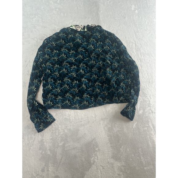 Topshop Floral Zippered Thin Jacket - Size 4 - Picture 2 of 5